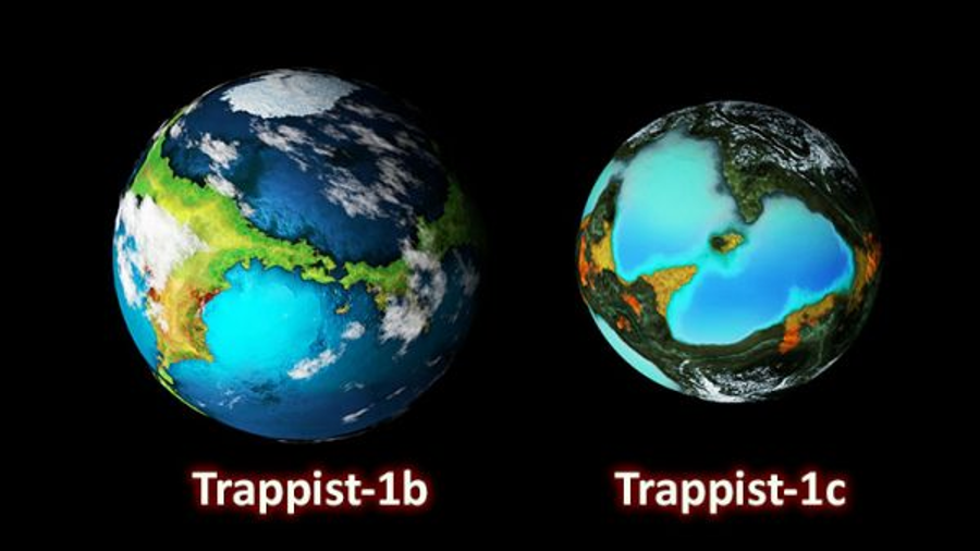 Представления планет TRAPPIST-1b и TRAPPIST-1c. 