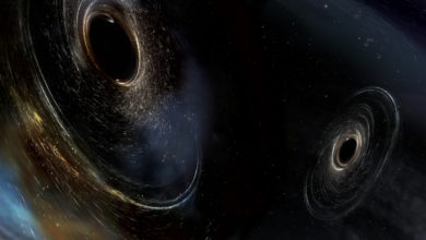 две сливающиеся черные дыры