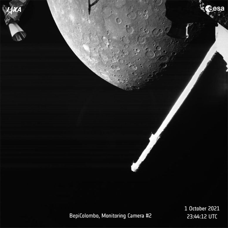 BepiColombo запечатлел этот вид Меркурия 1 октября 2021 года