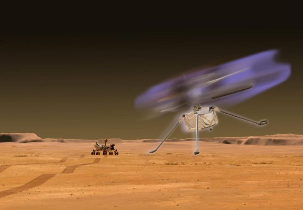 Вертолеты, летающие на Марсе, могут светиться в сумерках