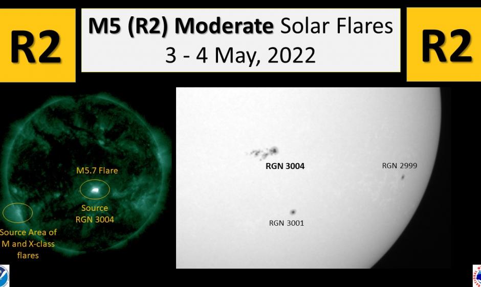 Вспышки на Солнце 3-4 мая 2022 г.