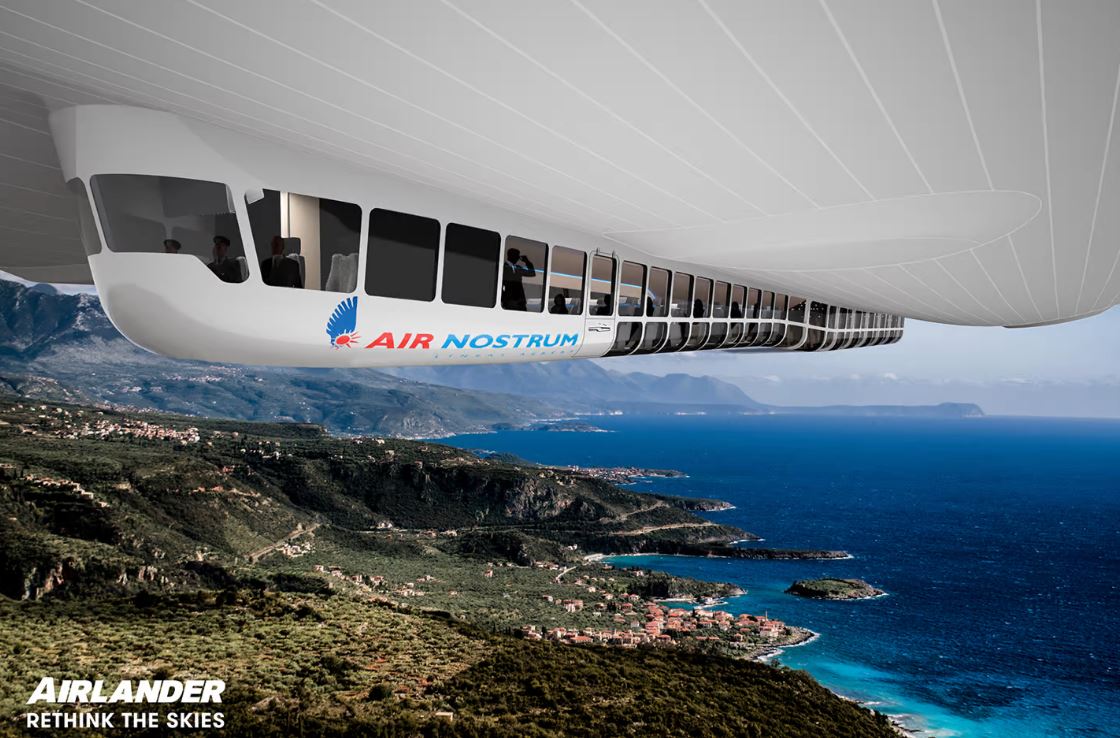 Каждый дирижабль Air Nostrum Airlander 10 будет перевозить до 100 пассажиров на существующих маршрутах внутренней авиации Испании