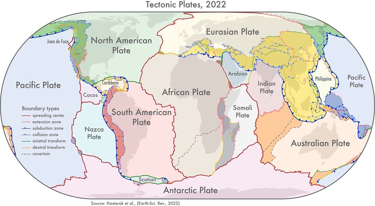 Новые карты глобальных геологических провинций и тектонических плит