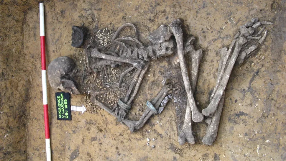 Скелет женщины из Богемии бронзового века 