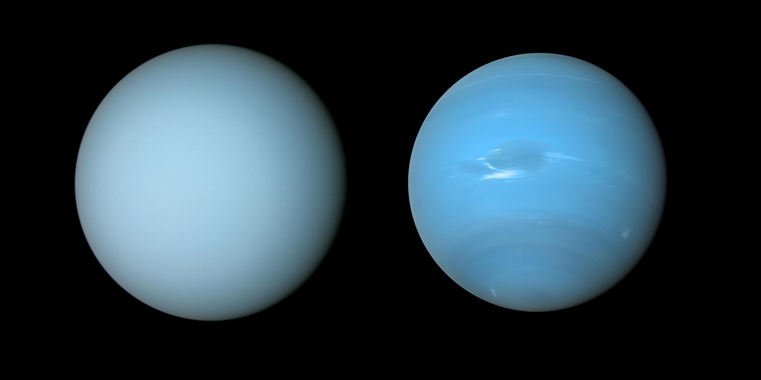 виды Урана (слева) и Нептуна (справа)