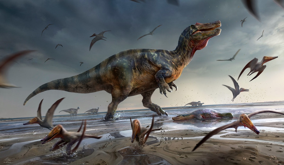 Реконструкция жизни спинозаврида Белой Скалы