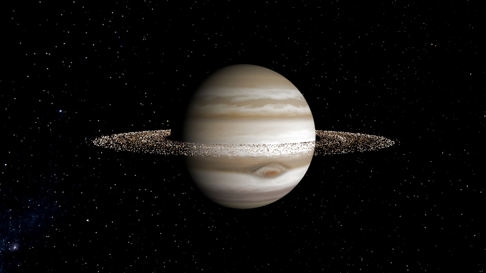 Художественное изображение Юпитера с кольцами