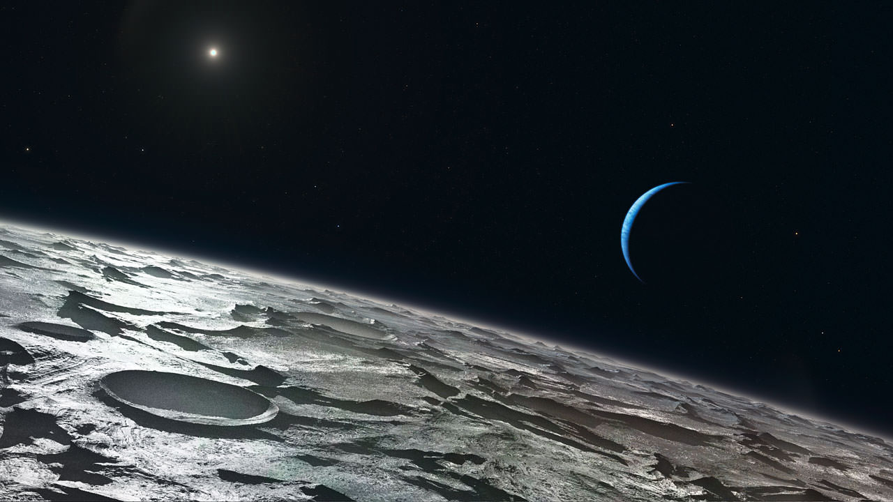 Тритон, самый большой спутник Нептуна
