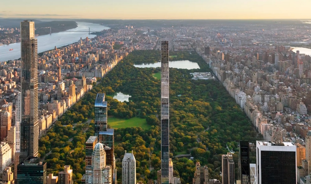 111 West 57th Street был спроектирован SHoP Architects и достигает высоты 435 метра в Нью-Йорке. Дэвид Сандберг