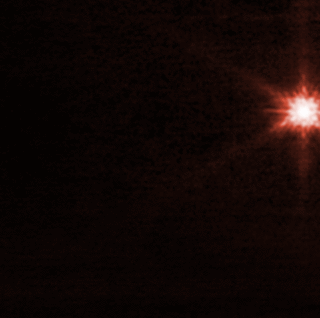 Анимированная съемка изображений системы Didymos после столкновения с космическим аппаратом DART. 