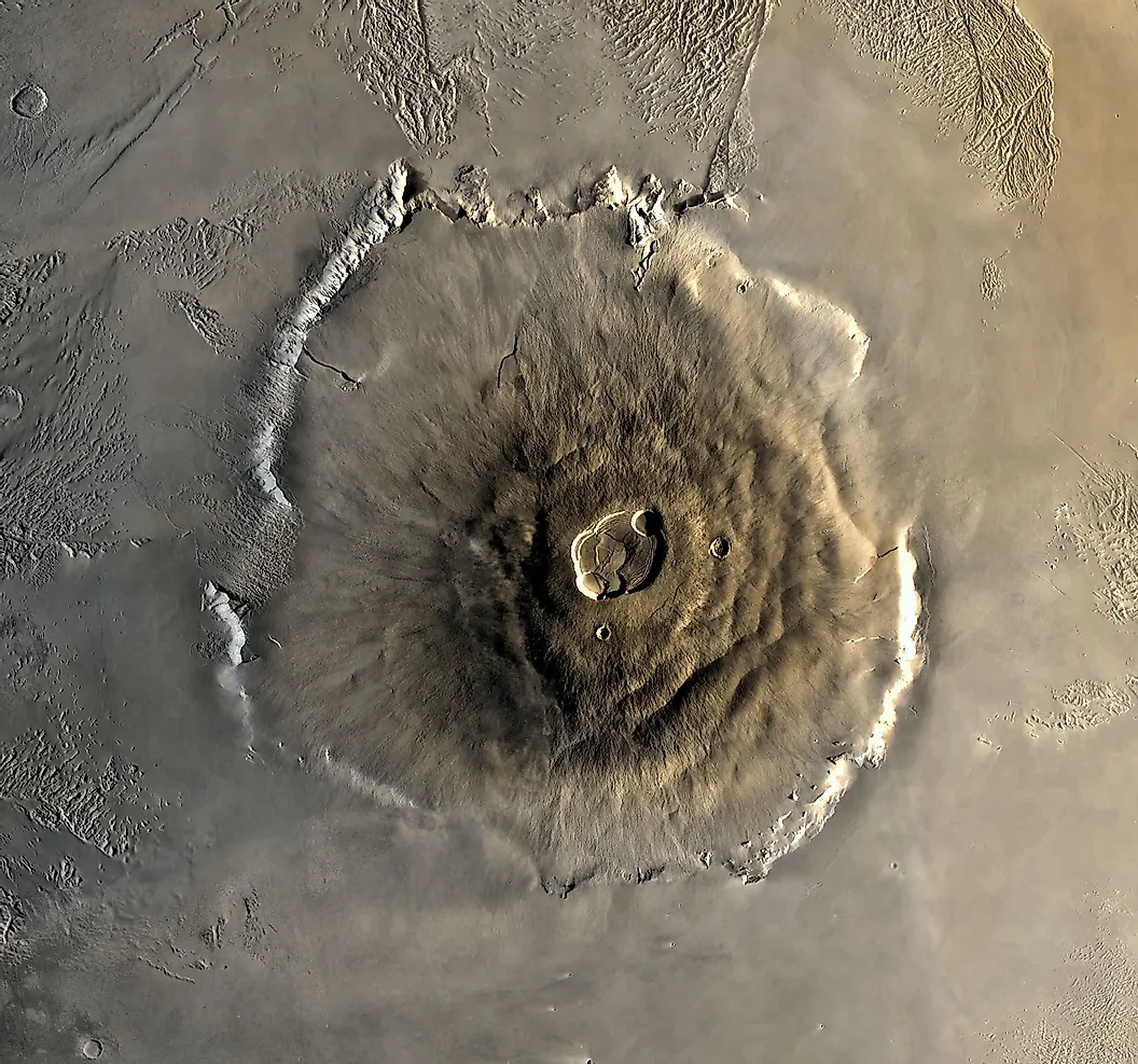 Изображение горы Олимп, сделанное орбитальным аппаратом НАСА «Викинг»