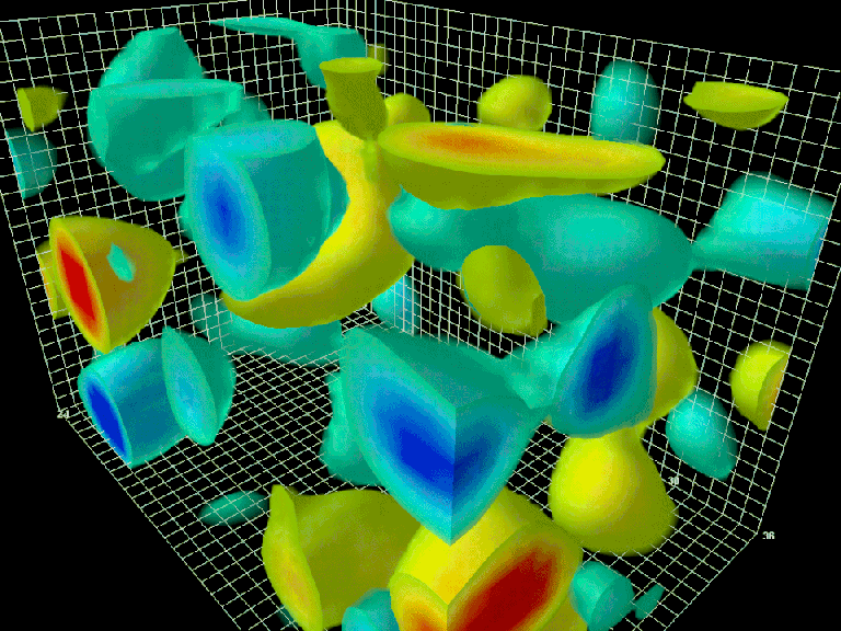 Визуализация расчета квантовой теории поля, показывающая виртуальные частицы в квантовом вакууме