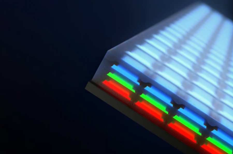 вертикальные полноцветные микроскопические светодиоды