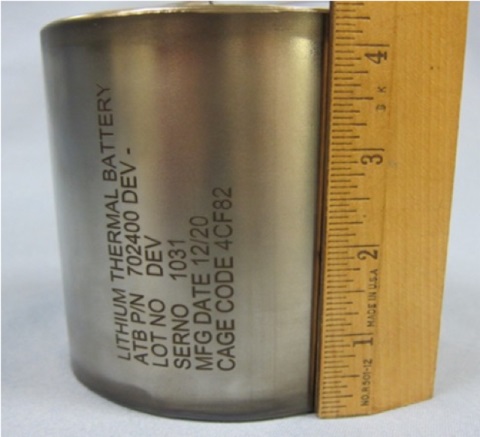 Опытная батарея в масштабе 1/3, разработанная Advanced Thermal Batteries для LLISSE
