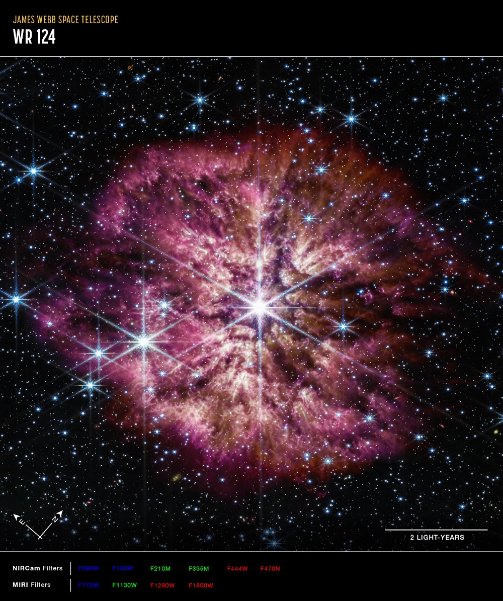 составное изображение звезды WR 124