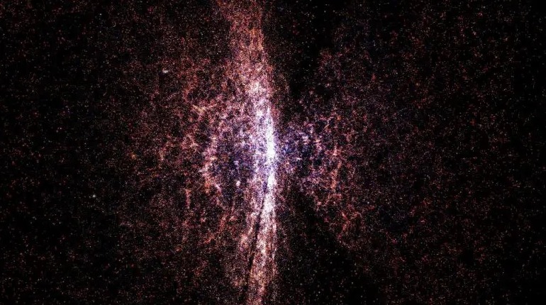 Визуализация крупнейших структур во Вселенной из Sloan Digital Sky Survey.
