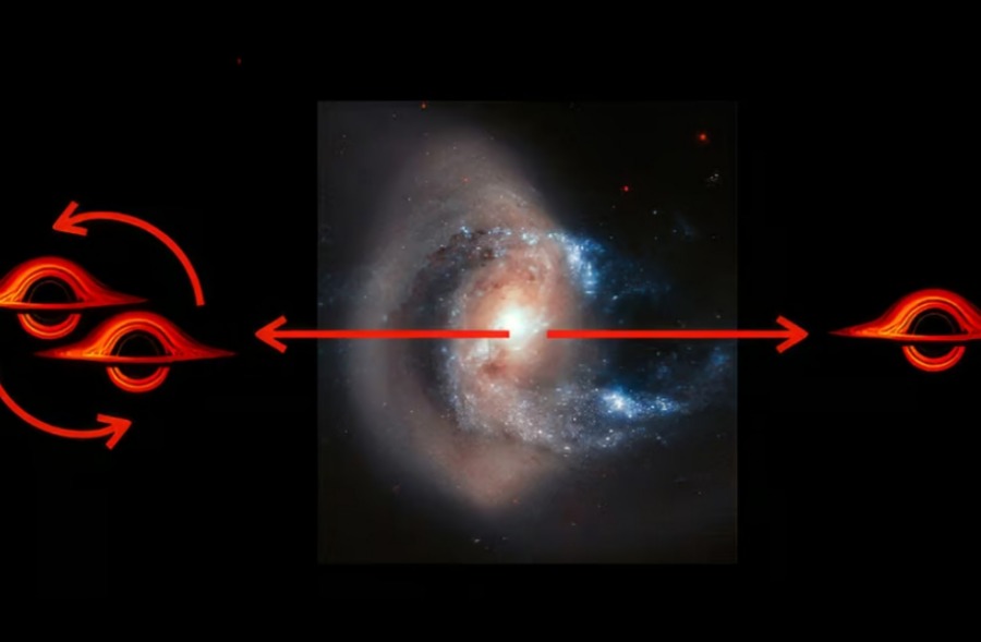 сверхмассивная черная дыра создает на своем пути новые звезды