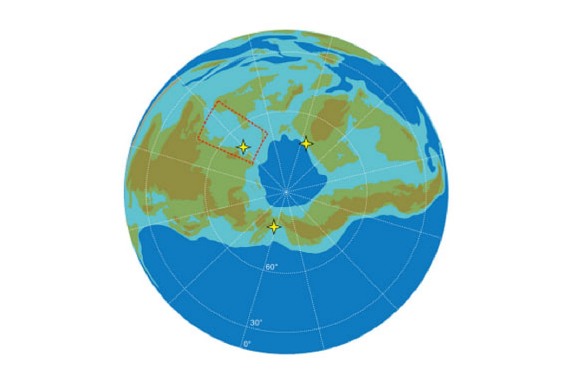 Палеогеографическая карта Северного полушария позднего мелового периода