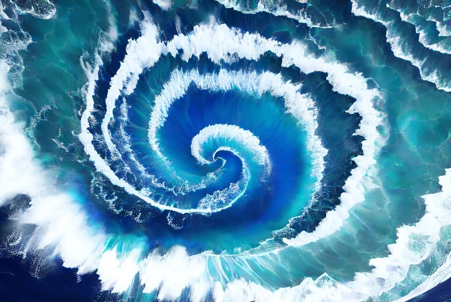 Художественное изображение океанического вихря