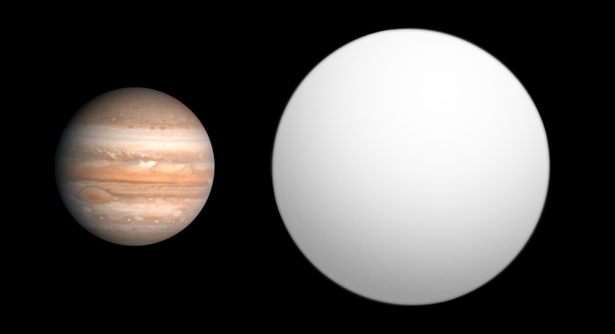 Сравнение размеров Юпитера с WASP-17b