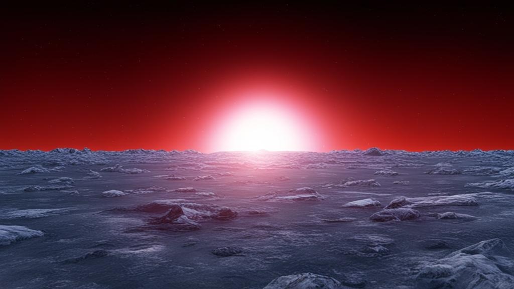 Возможный вид ледяной поверхности экзопланеты Проксима b