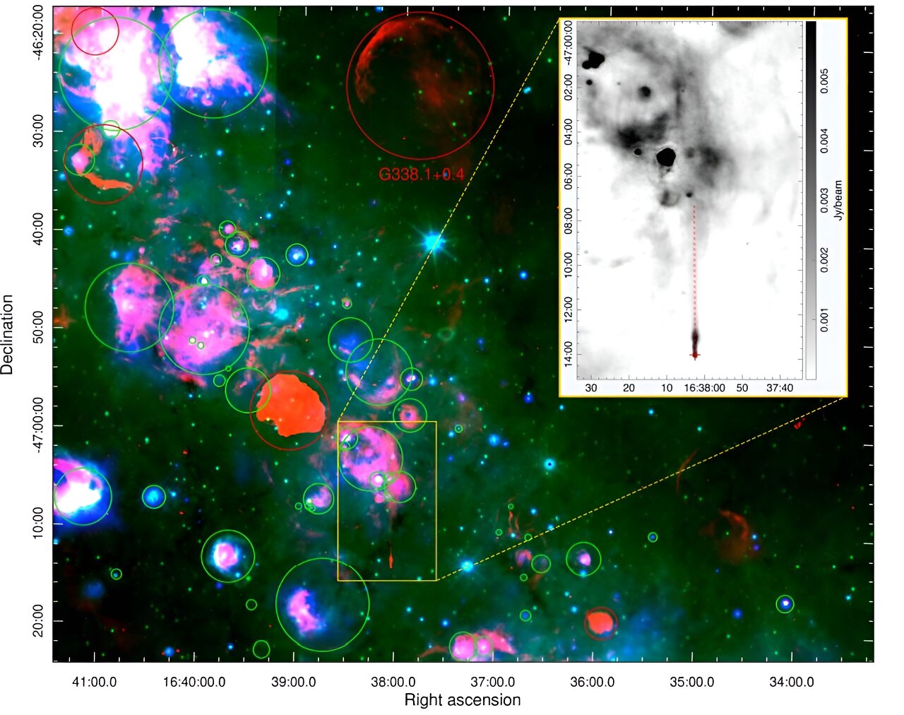 Составное изображение области плоскости Галактики и Потору