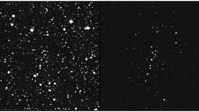 На этом изображении области космоса (слева) скрыта Uma3/U1, крохотная группа звезд