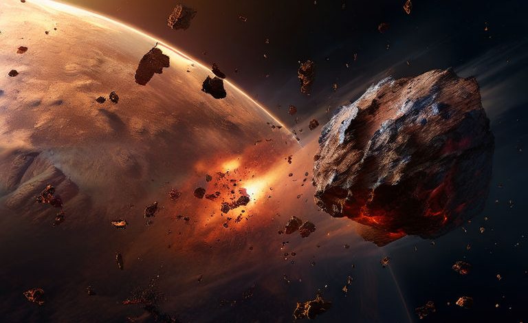 Столкновения астероида с планетой Марс