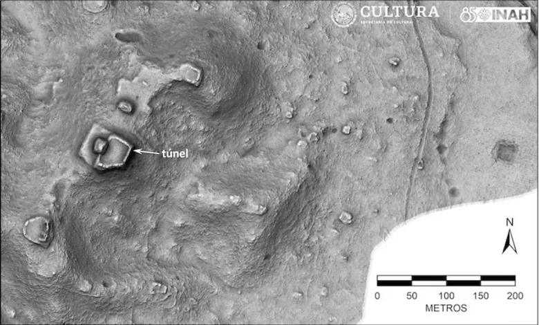 Cооружение майя - Снимки LiDAR одного из поселений с дренажным туннелем.