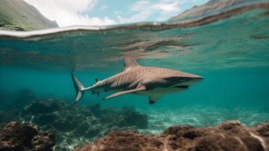 Опасная акула под водой