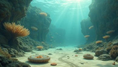 доисторический подводный пейзаж эдиакарского периода