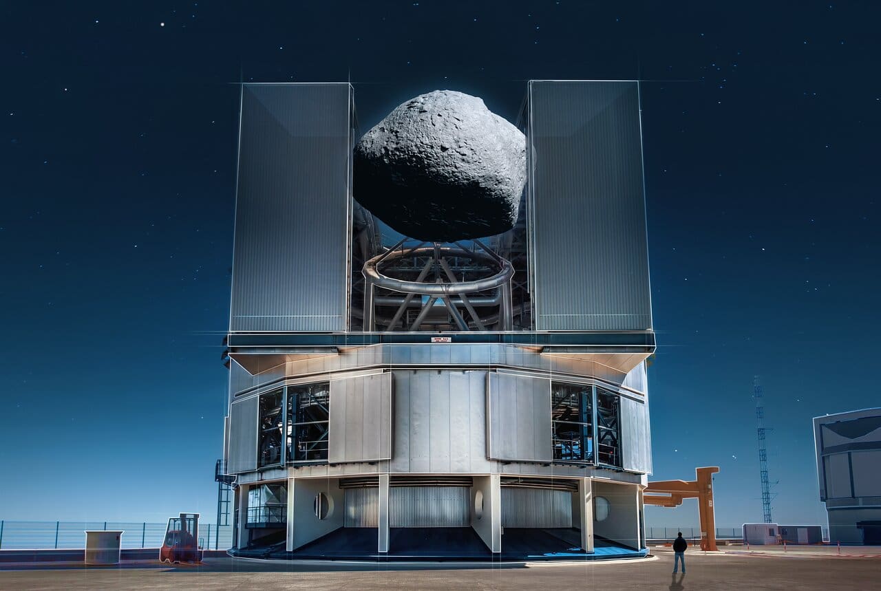 Сравнение размеров астероида 1998 KY26 и VLT