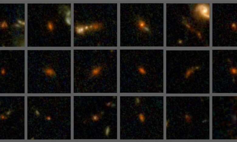 Восемнадцать из недавно обнаруженных пылевых галактик