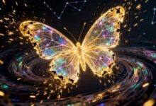 огромная светящаяся бабочка