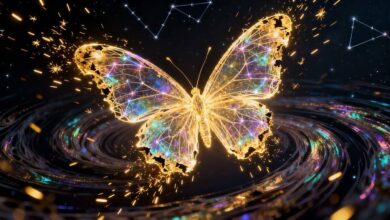 огромная светящаяся бабочка