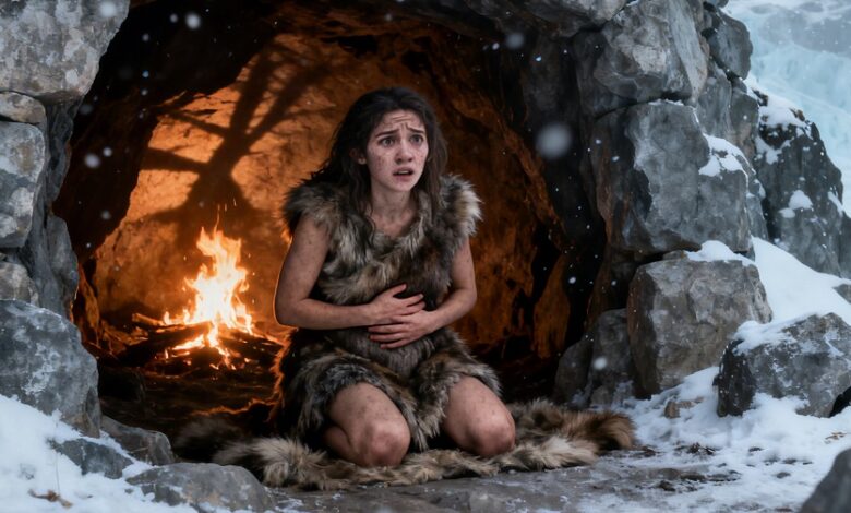 молодая женщина-неандерталка