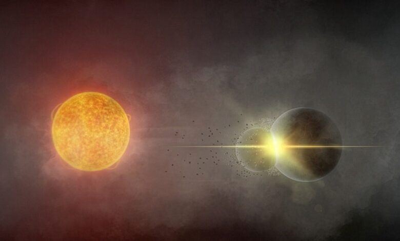 Изображение столкновения планет