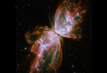 Планетарная туманность NGC 6302, также известная как туманность Жук и туманность Бабочка