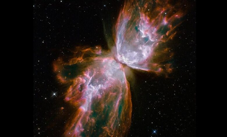 Планетарная туманность NGC 6302, также известная как туманность Жук и туманность Бабочка