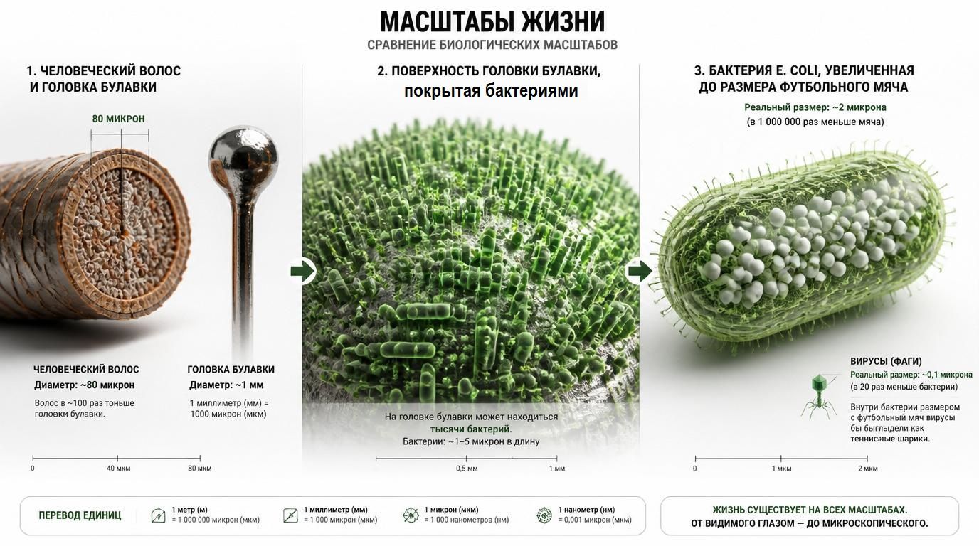 Масштабы жизни, сравнение размеров.