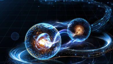 Художественная иллюстрация квантовой телепортации без потерь.