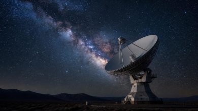 SETI, Радиотелескоп на фоне звездного неба