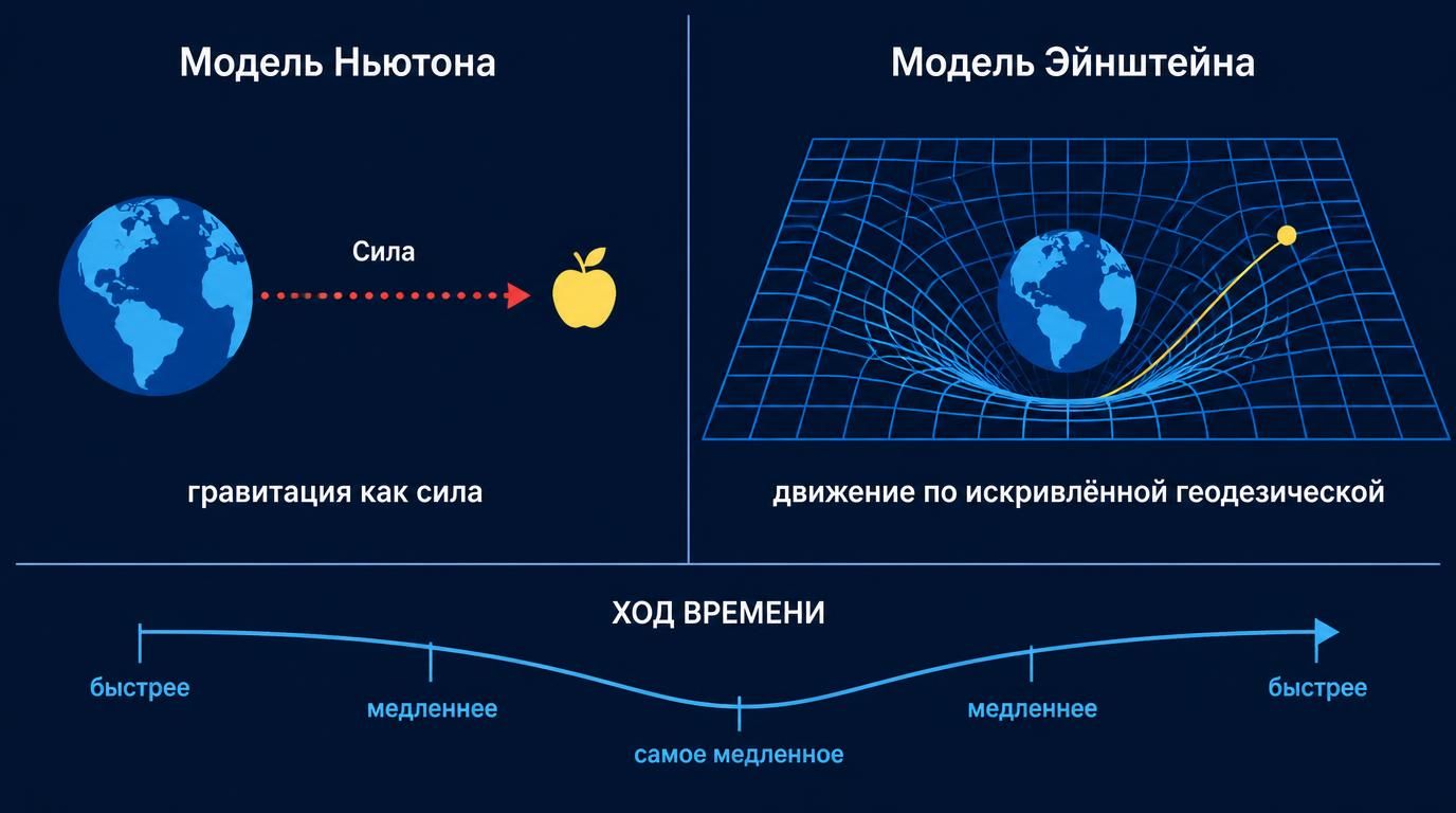 Модель Ньютона и Модель Эйнштейна.