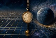 Космическое пространство, разделённое на две половины