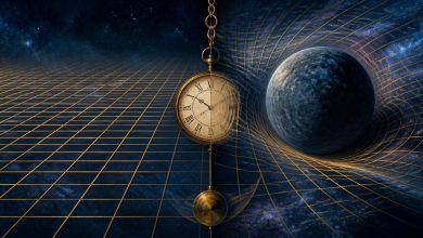 Космическое пространство, разделённое на две половины