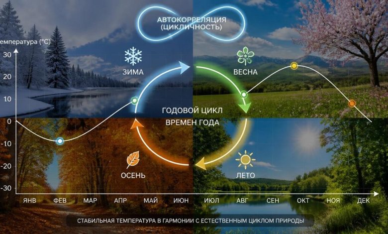 пейзаж с четырьмя временами года в одном кадре