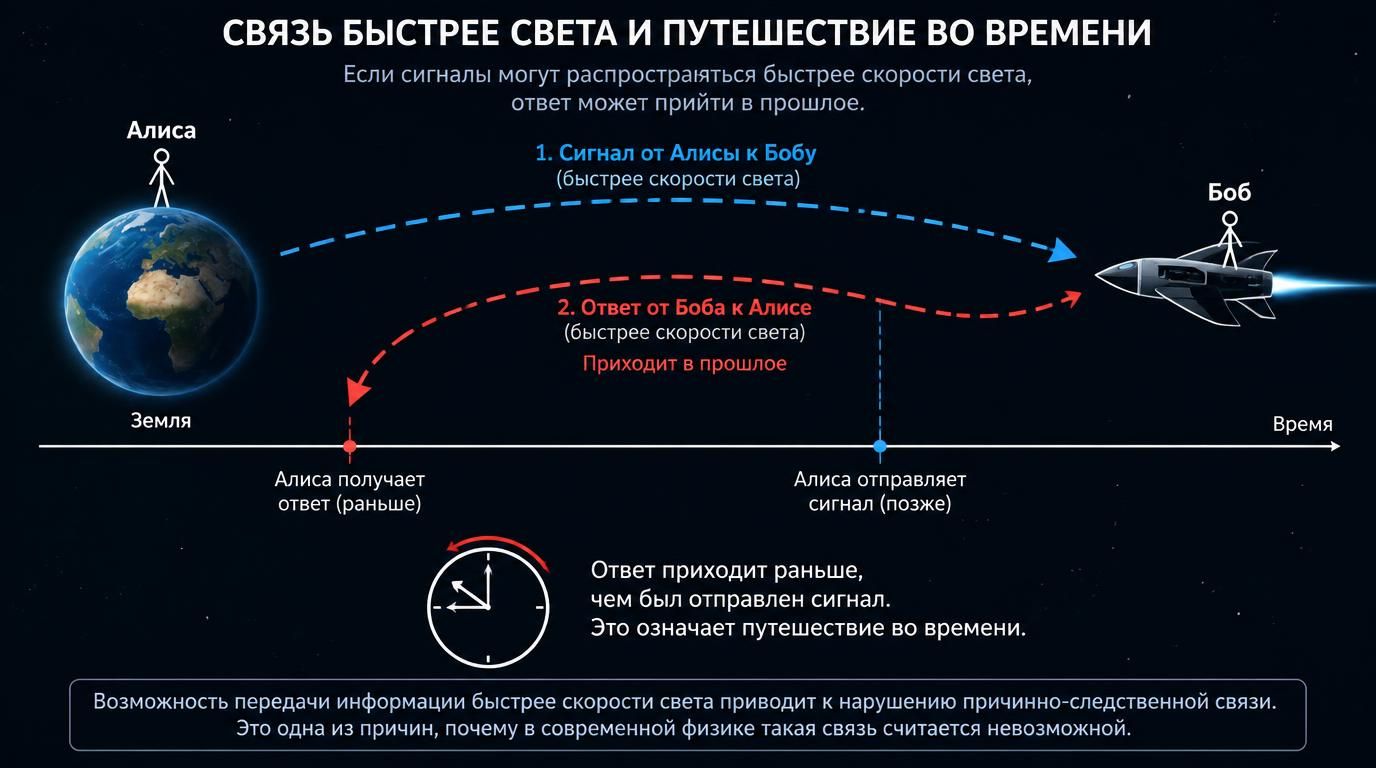Алиса на Земле и Боб на космическом корабле