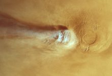 Mars Express наблюдал самое впечатляющее облако на Марсе.